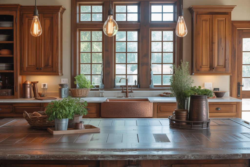 Copper Sink with Patina Finish