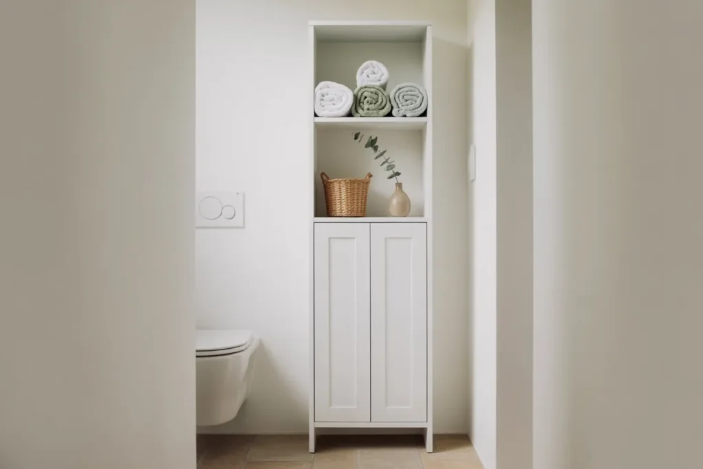 Use a Tall Vertical Cabinet to Store More in Less Space
