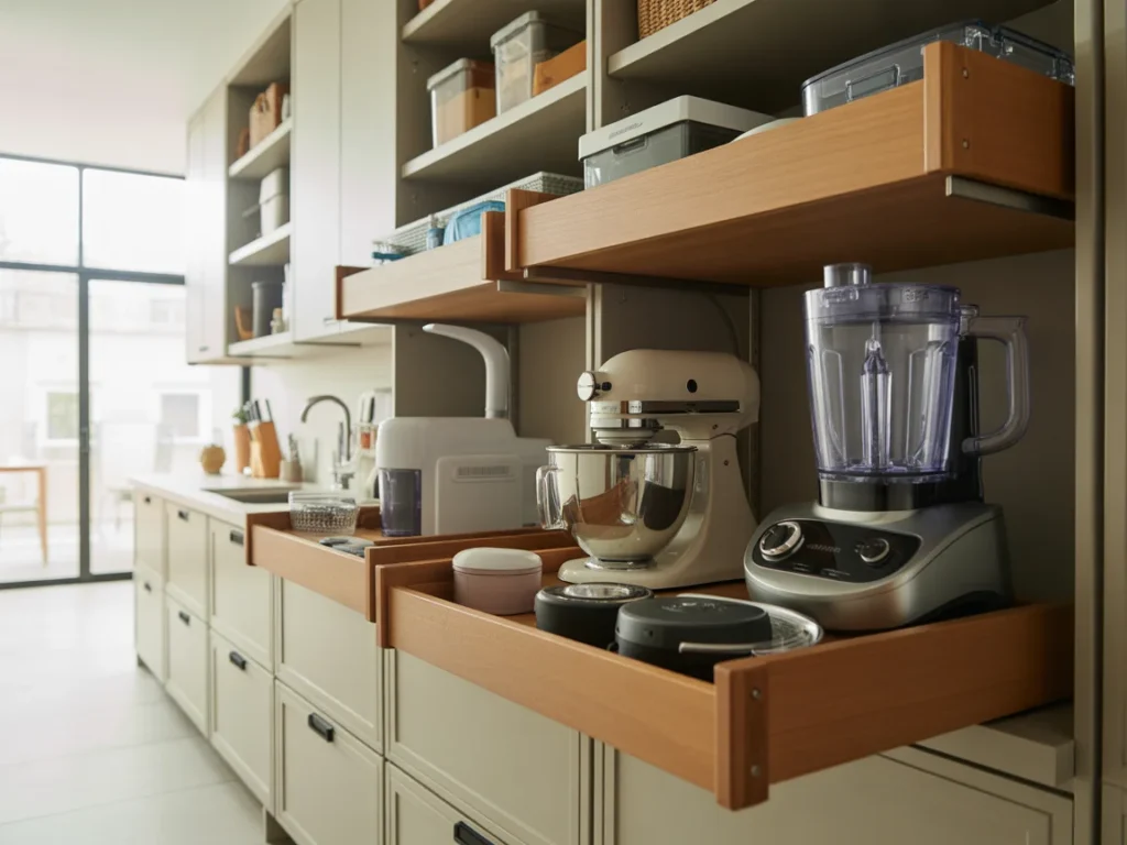 Pantry Cupboard with Appliance Storage