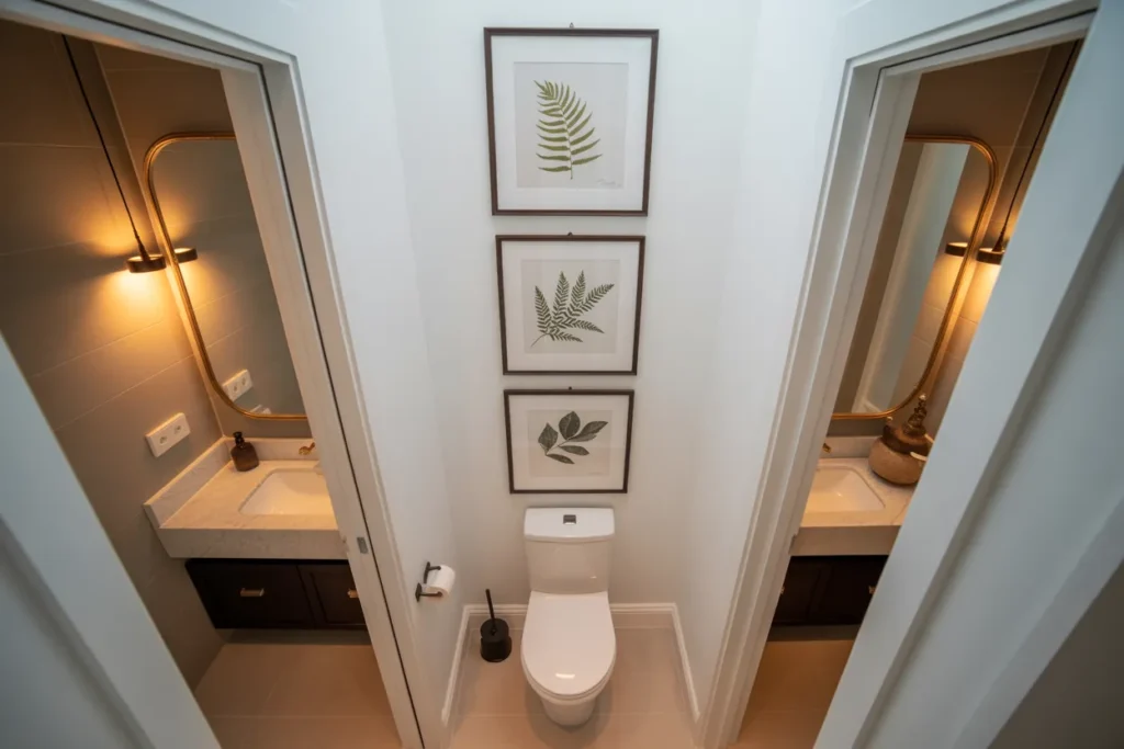 Framed Artwork Above the Toilet