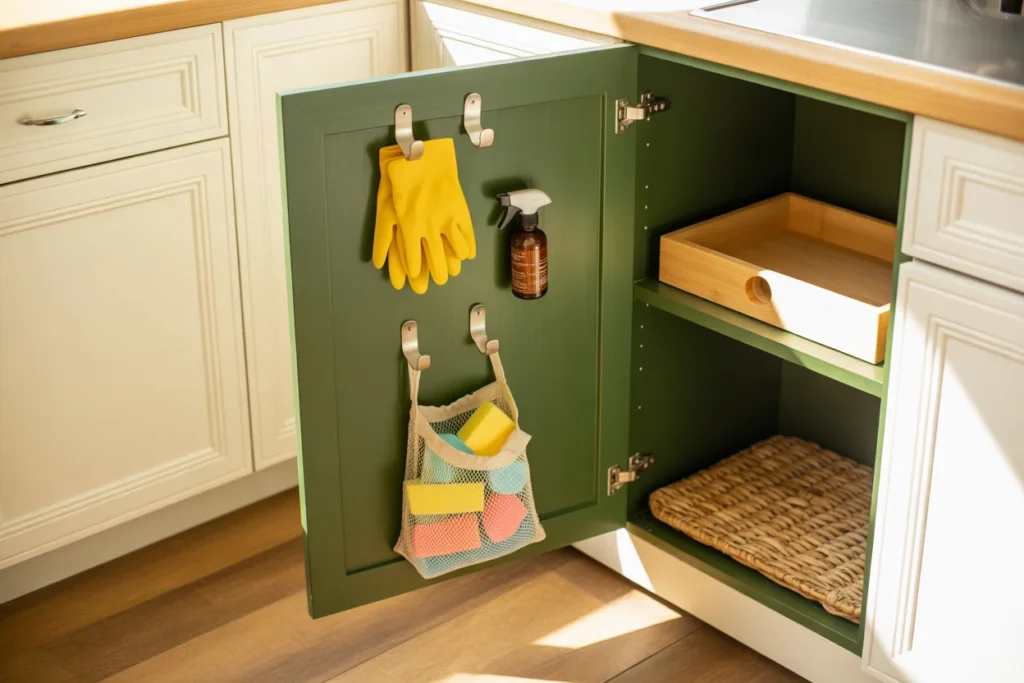 Mount Adhesive Hooks on Cabinet Doors
