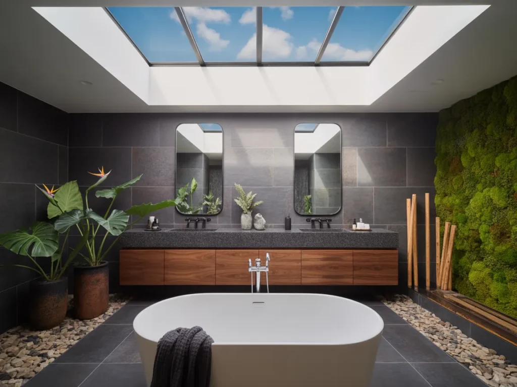 Bathroom with Ceiling Skylight