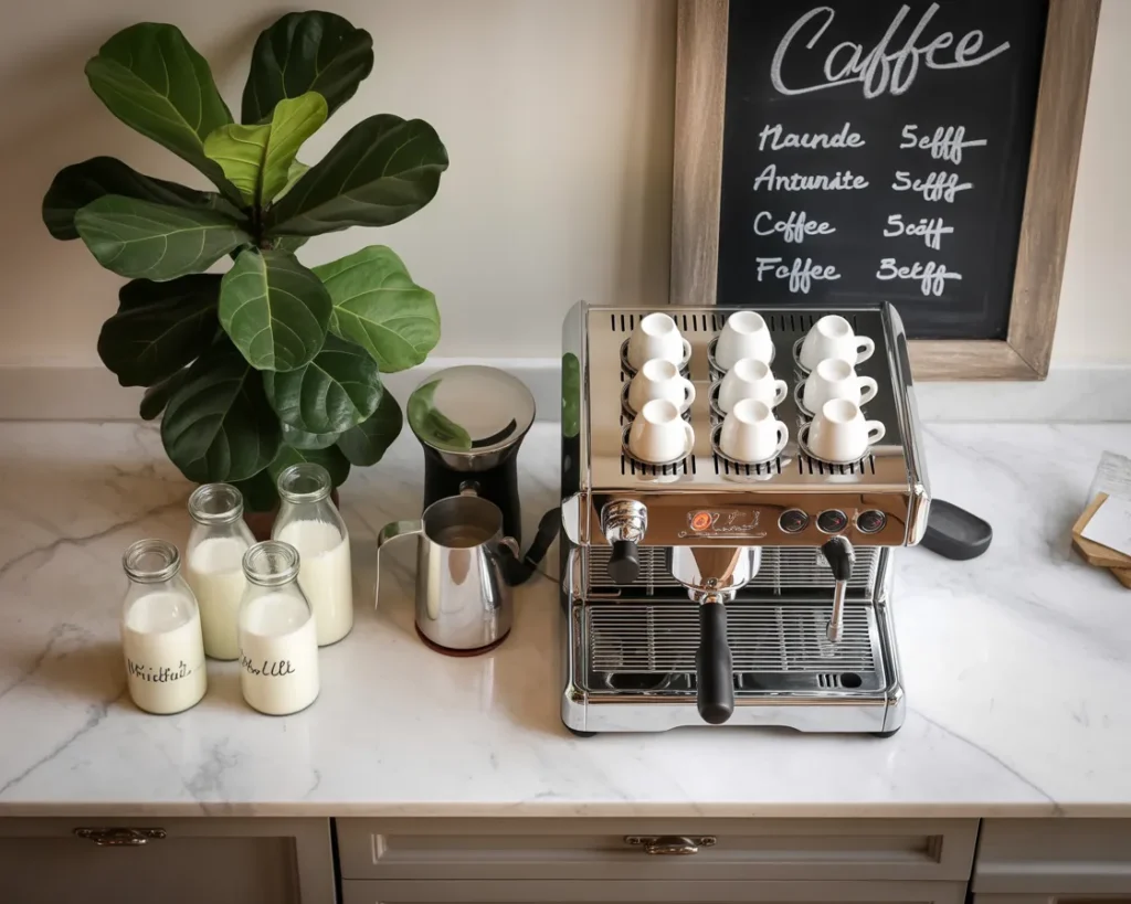 Luxury At-Home Café with a Milk Frother Bar