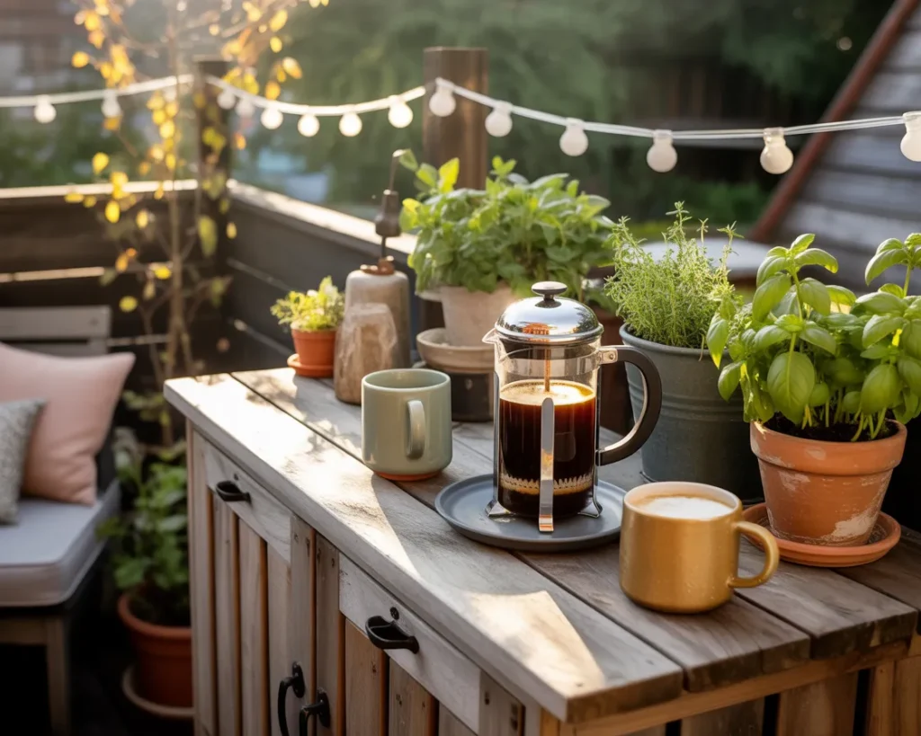 Outdoor Patio Coffee Station