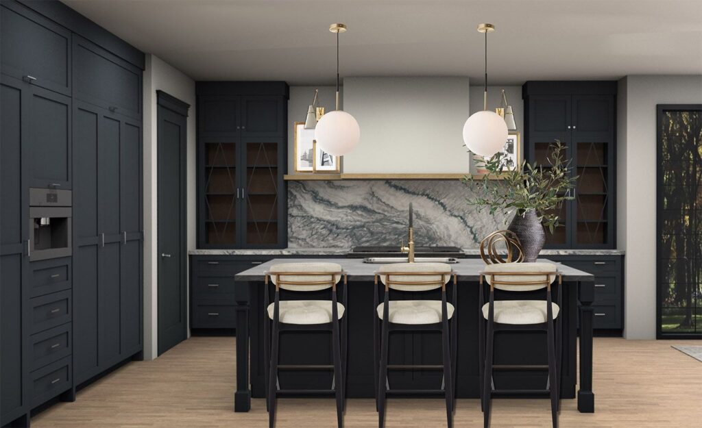 Dramatic Moody Kitchen Backsplash