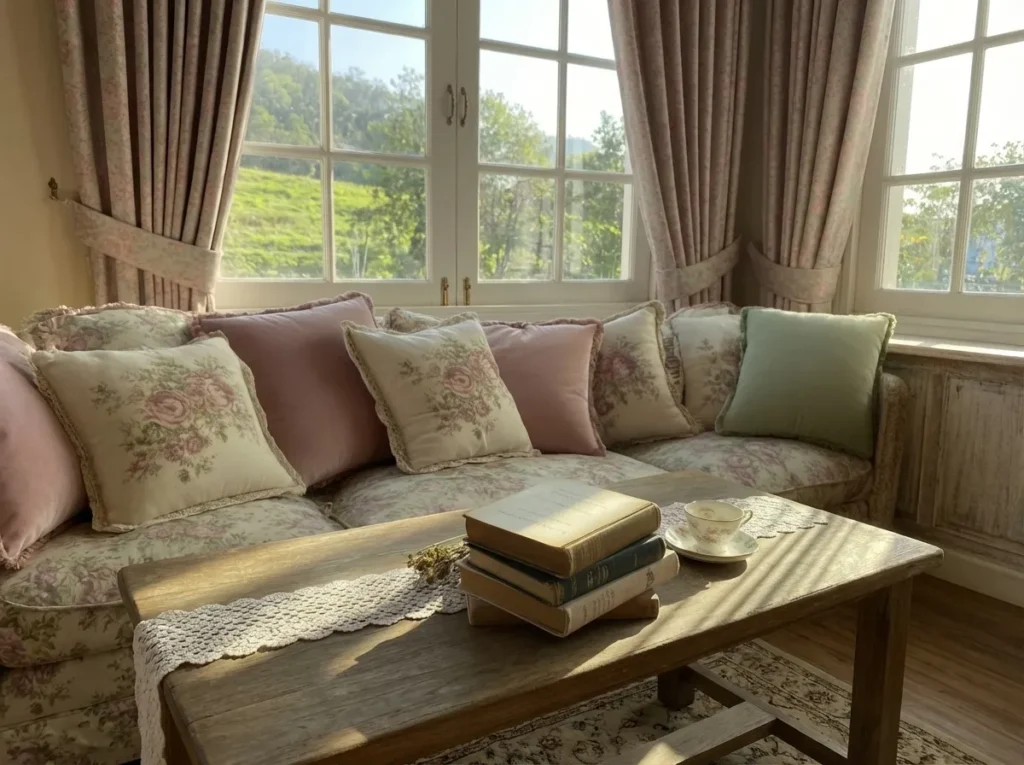 Floral Curtains and Vintage Fabrics