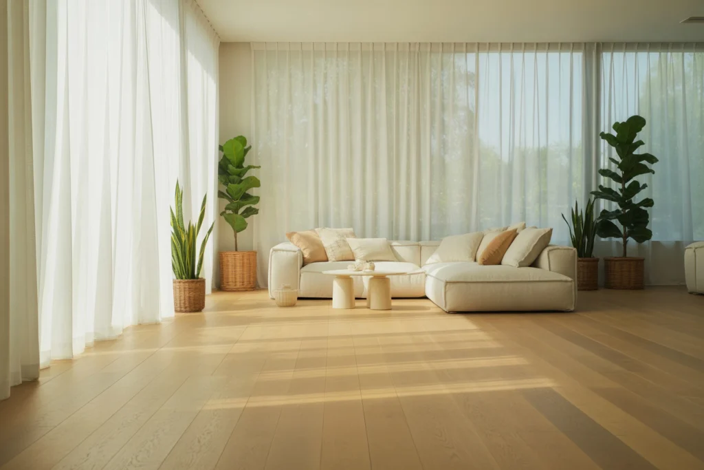 sheer white curtains 