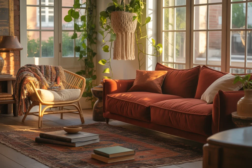 boho palette around one bold furniture piece