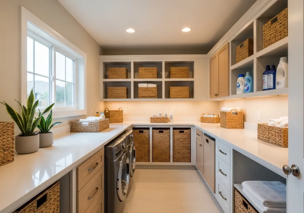 Use Baskets and Hidden Hampers