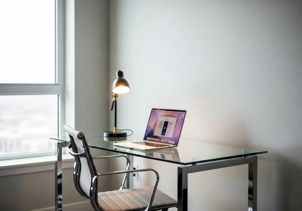 Glass Desk Light & Airy Look