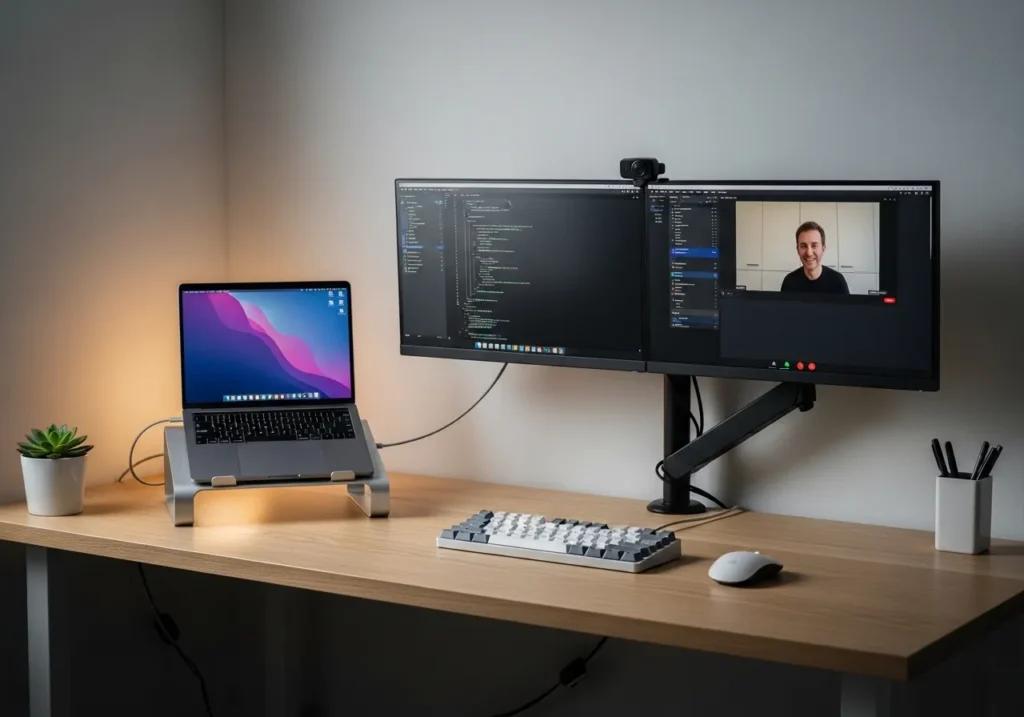 Compact Dual Monitor Setup