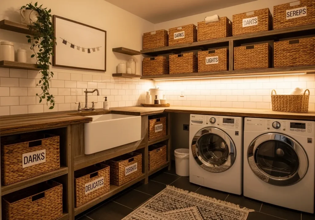 Use Baskets to Sort Laundry