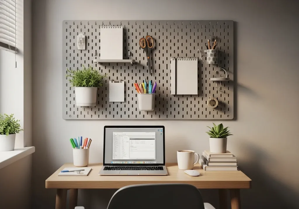  Pegboard Organizer Desk Setup
