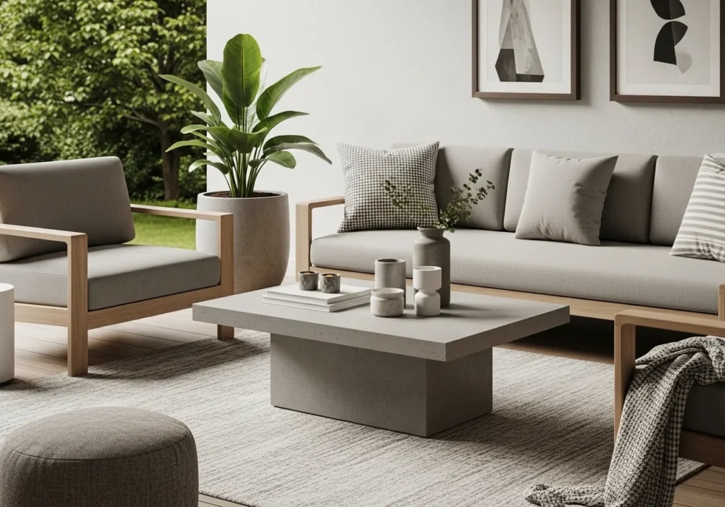 Concrete Coffee Table Styling