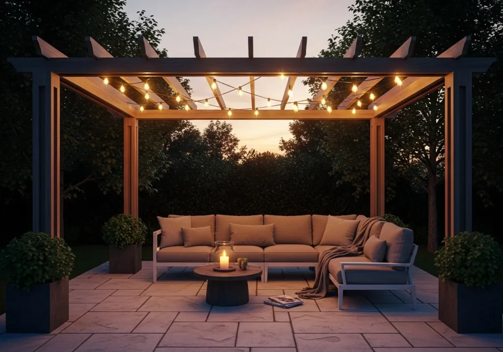  String Light Evening Pergola