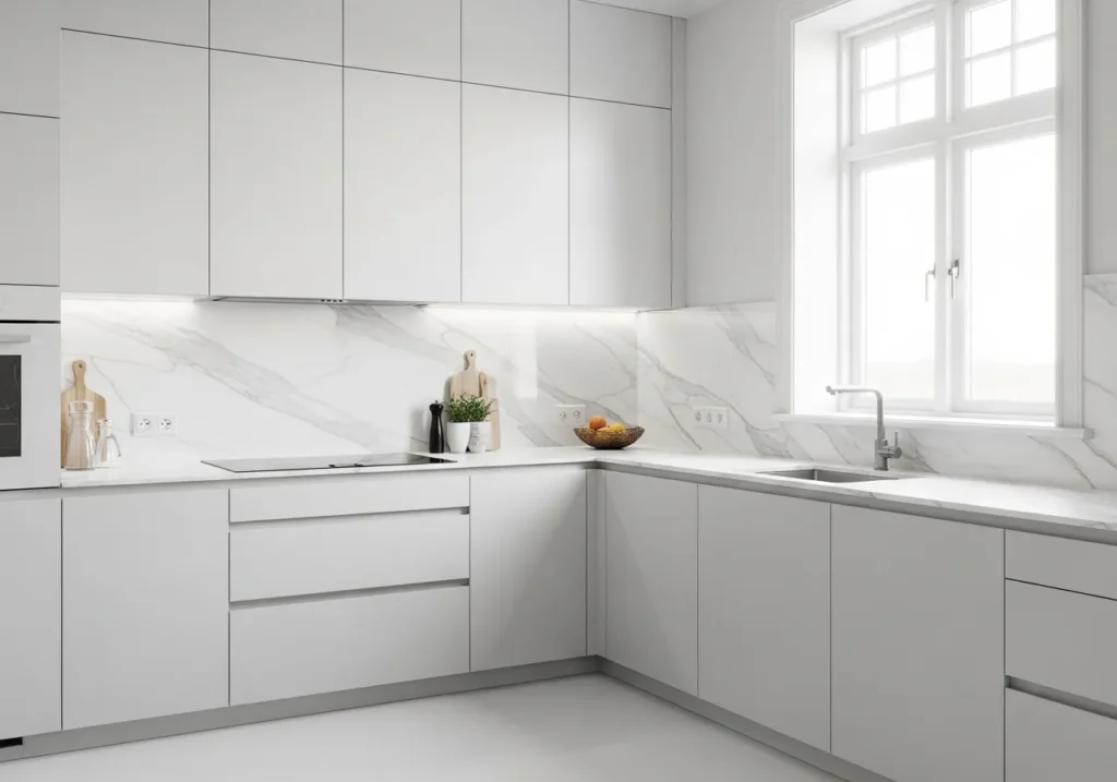All-White Minimalist Kitchen