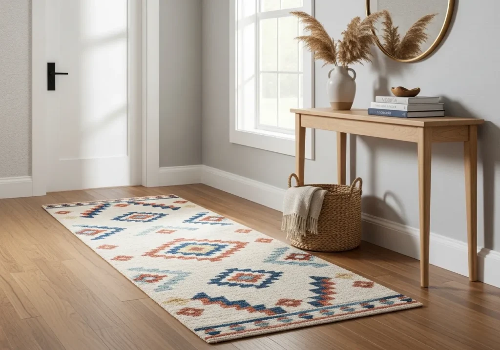 Add a Bold Area Rug for Warmth