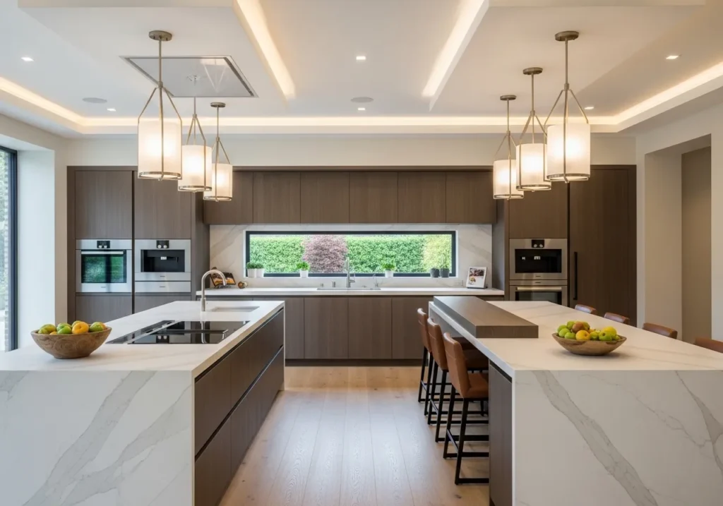 Double Kitchen Island Layout