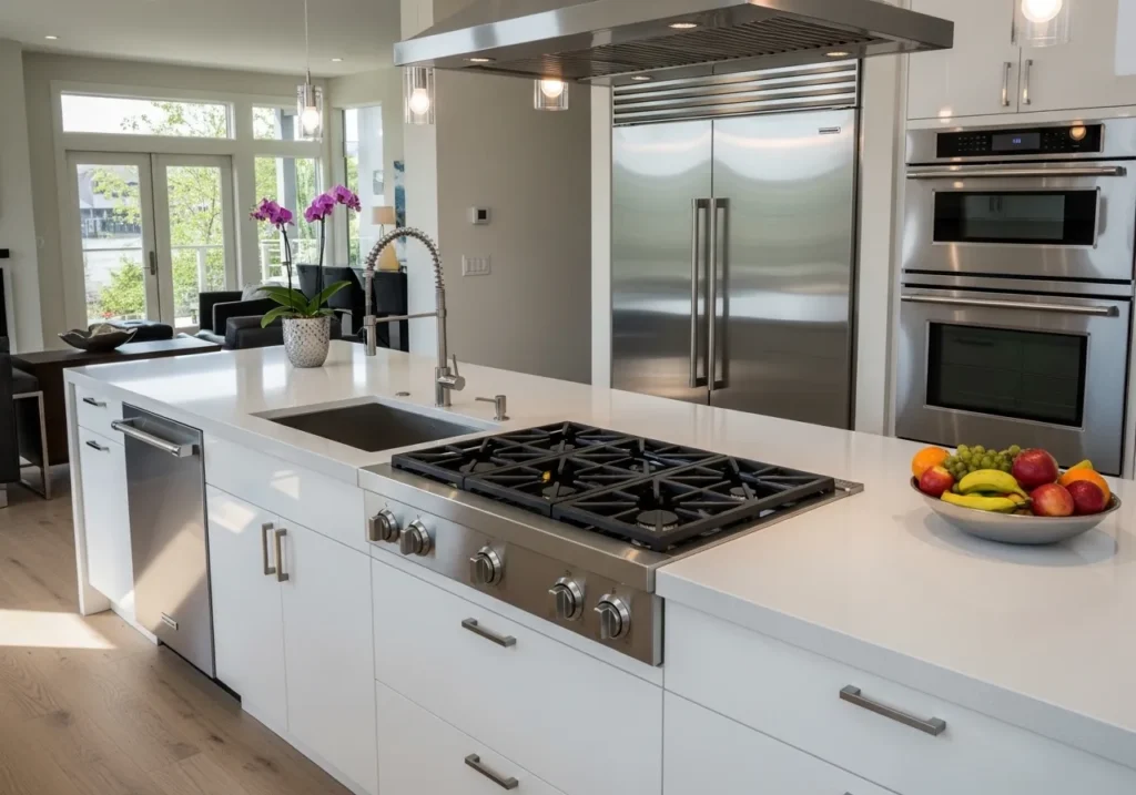 Island with Built-In Appliances