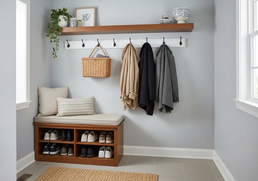 Small Space Mudroom Corner