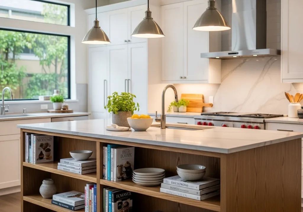 Island with Open Shelving