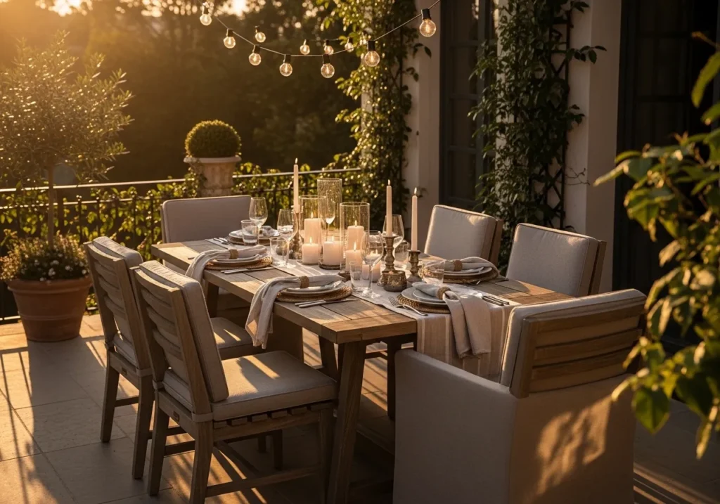  Cozy String Light Patio Dining