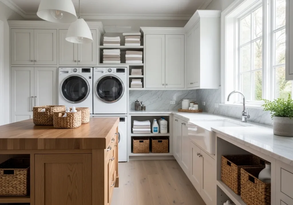 Add a Functional Laundry Room Island