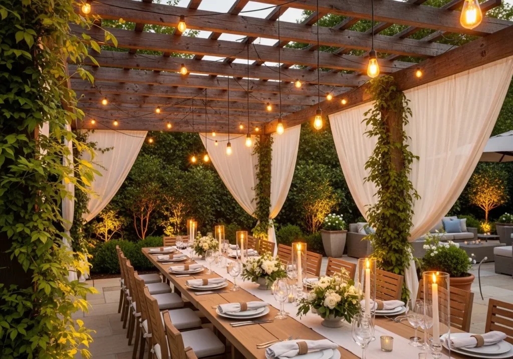 Pergola Covered Dining Space