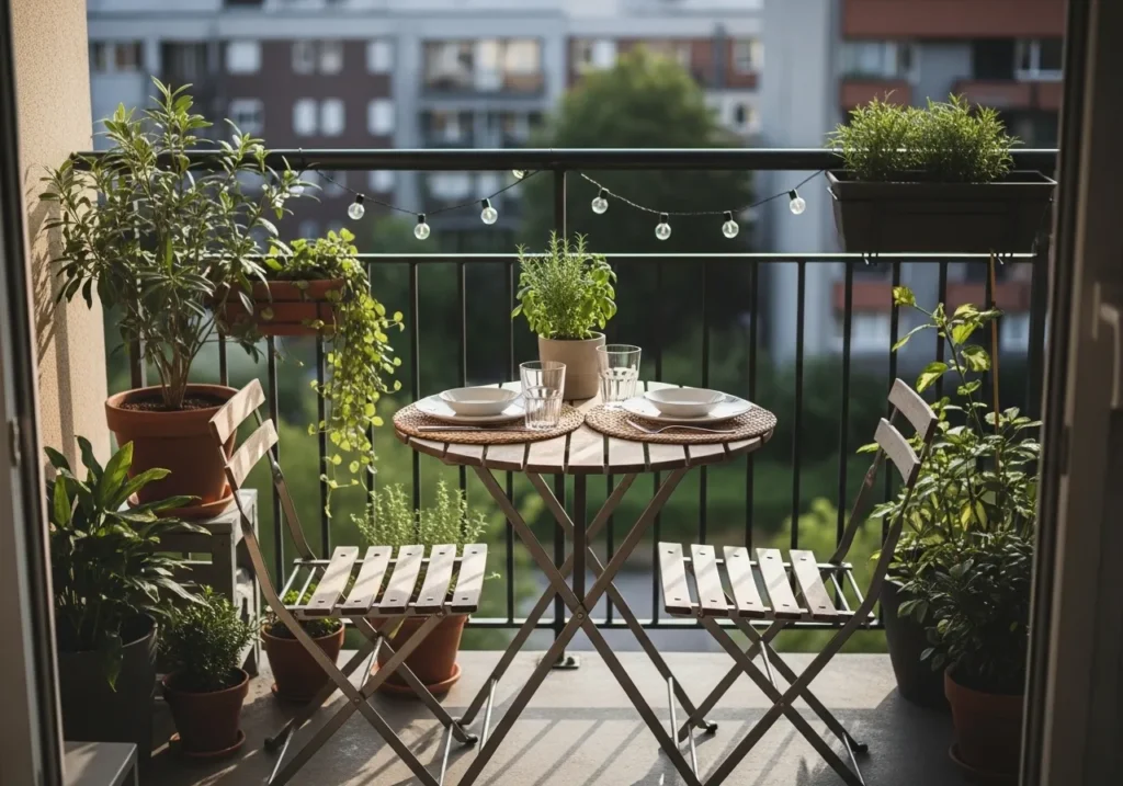 Small Balcony Dining Setup
