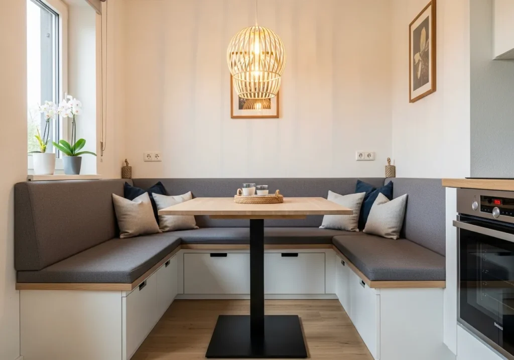 Cozy Corner Bench with Storage Drawers