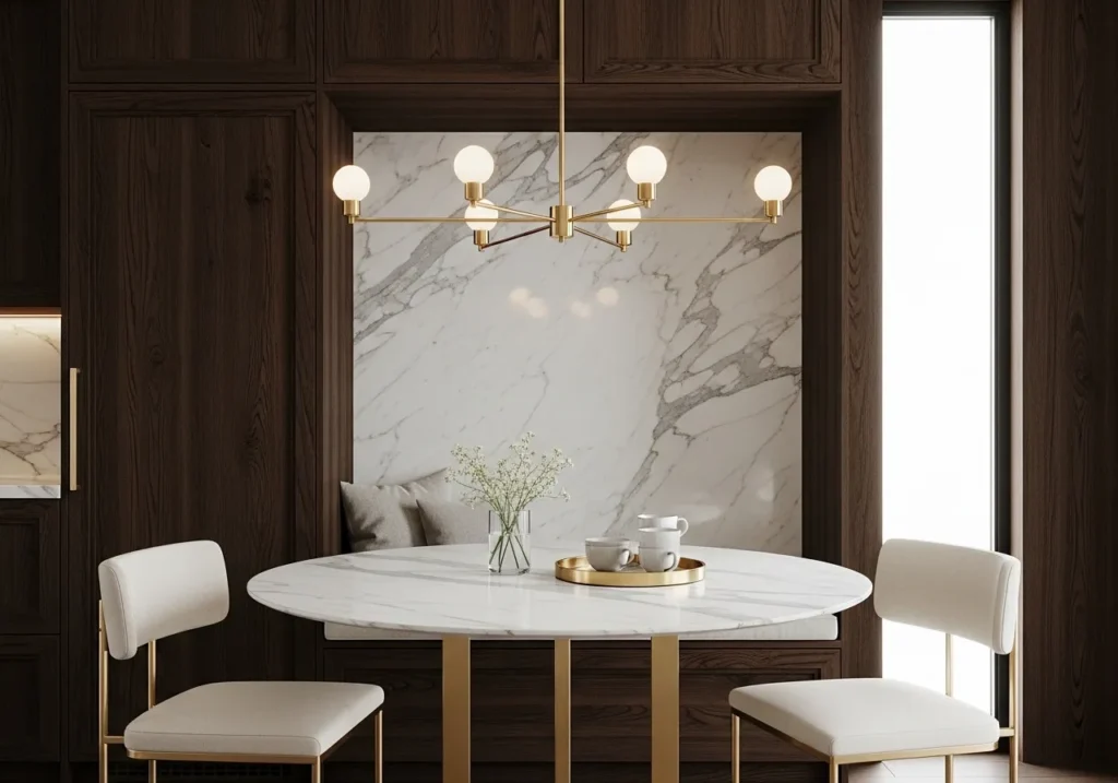 Elegant Marble Breakfast Nook