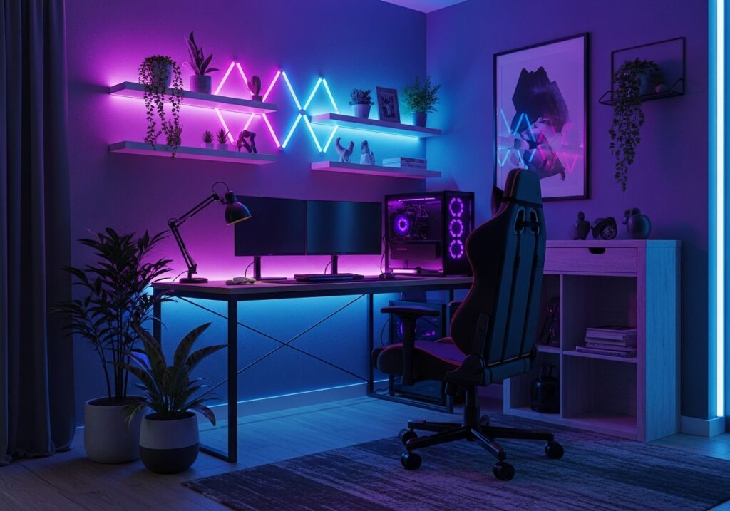 Gaming Room RGB LED Strip Setup