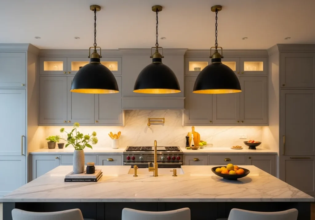 Modern Black and Gold Pendant Lights
