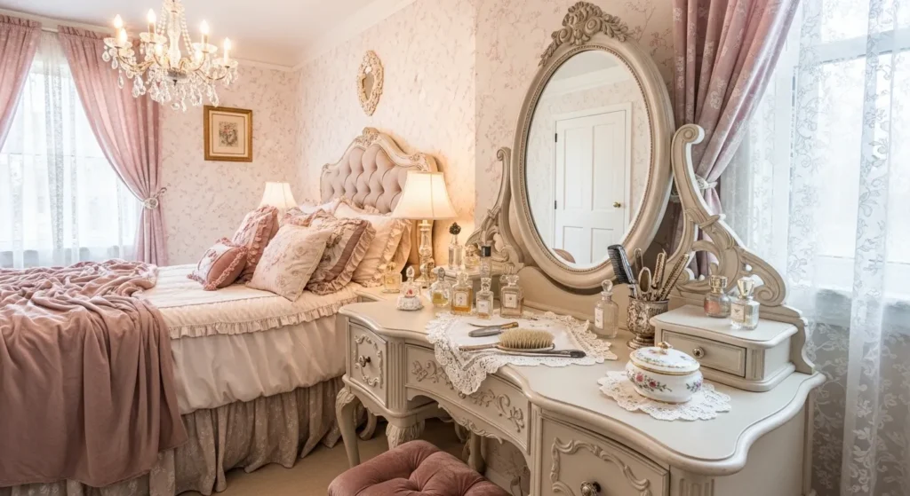 coquette vanity bedroom vintage