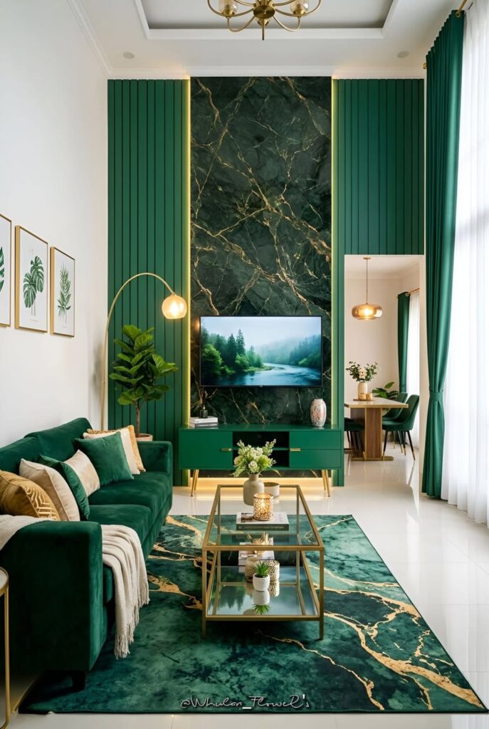 monochrome moody living room modern