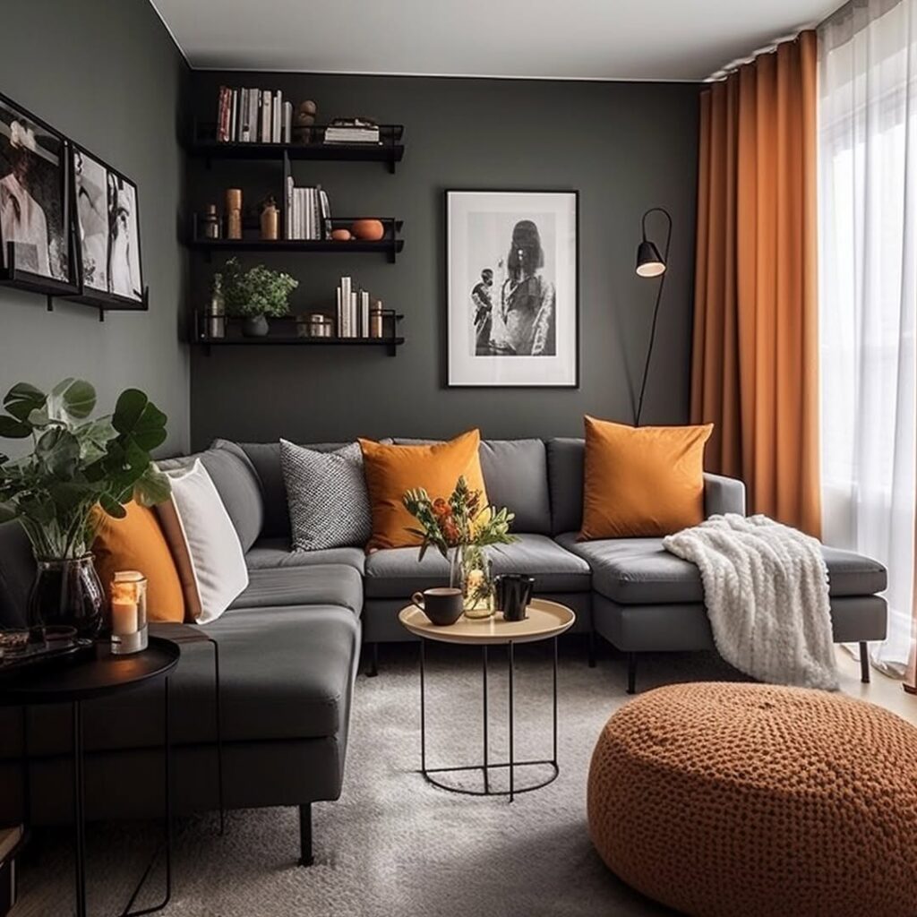 smoky gray moody living room