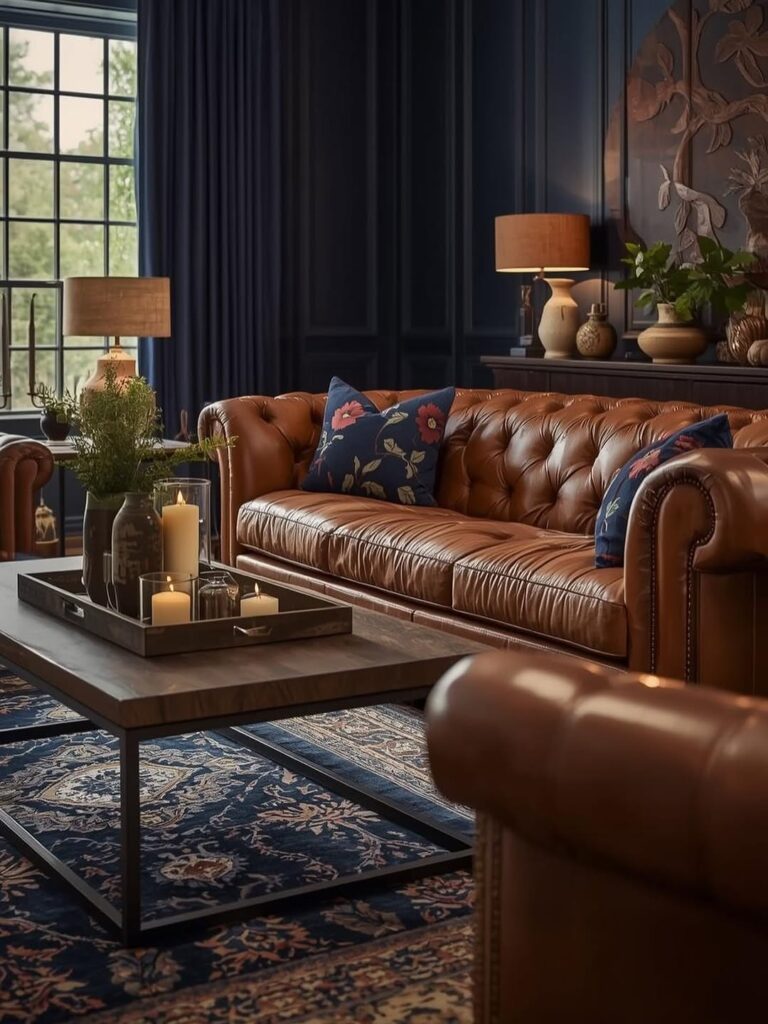  vintage glam moody living room