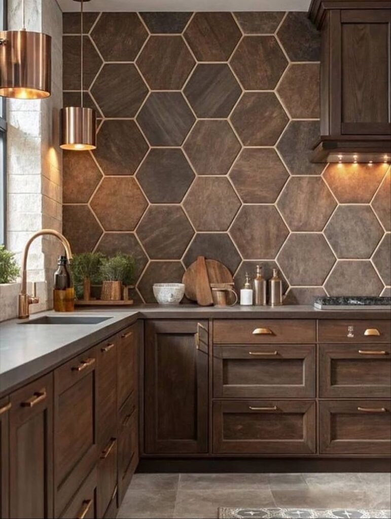 galley kitchen focal point end wall