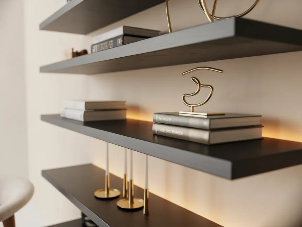 Modern Black Accent Shelves