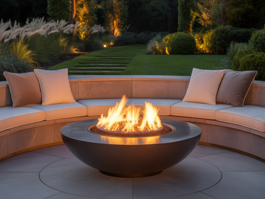 Built-In Stone Bench Seating