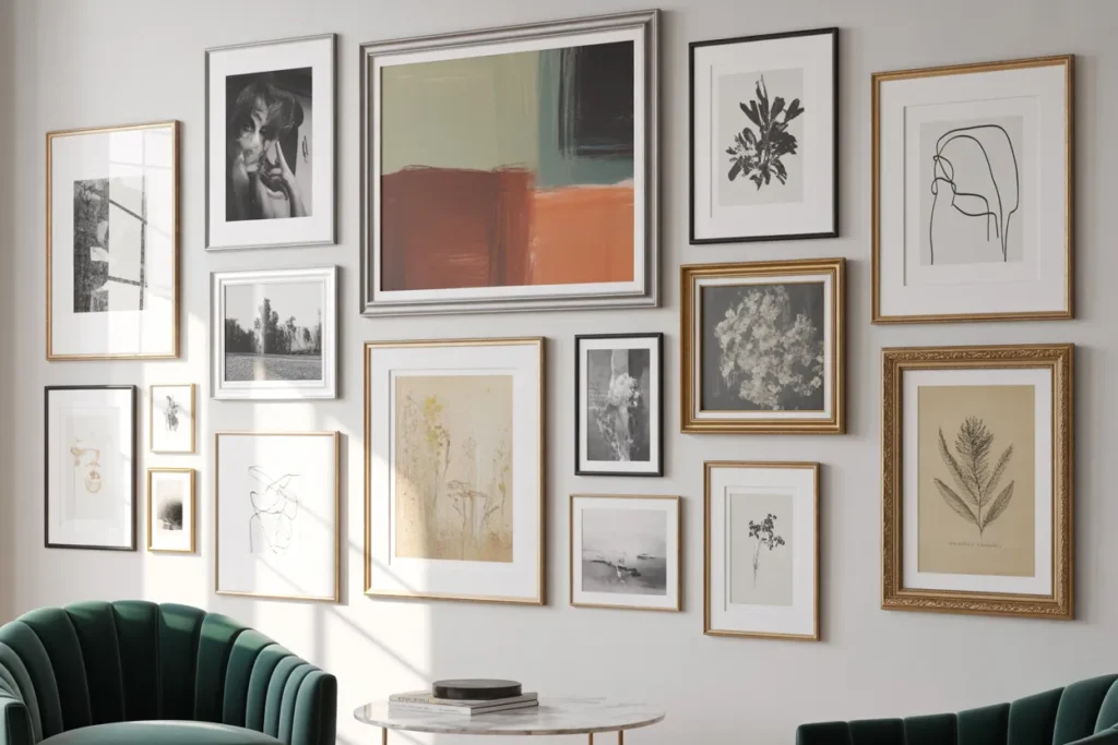 Mixed Frame Gallery Wall for Eclectic Style