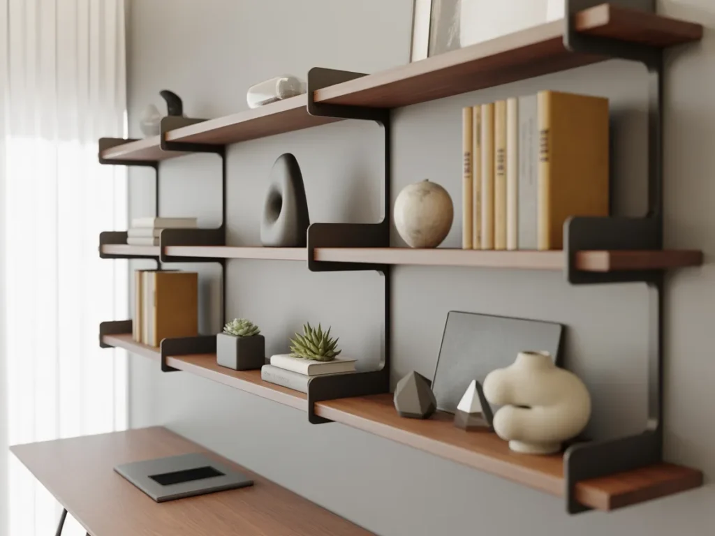 Mixed Material Shelves for Designer Look