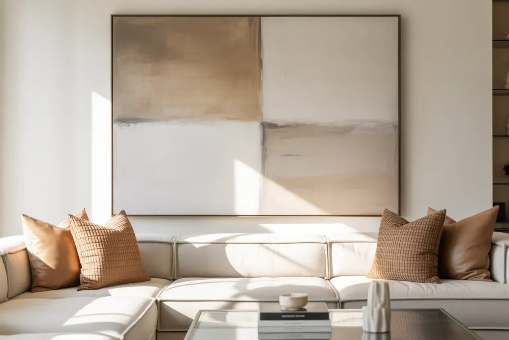 Minimalist Neutral Canvas Art for Living Room