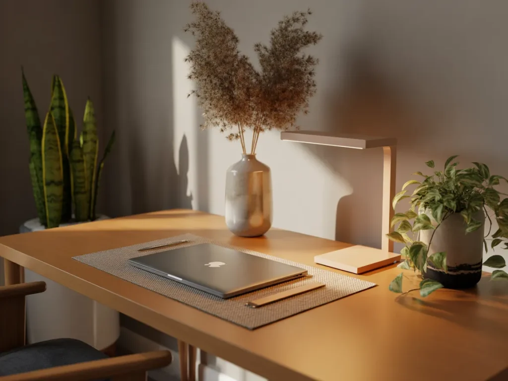 Minimalist Neutral Desk Setup