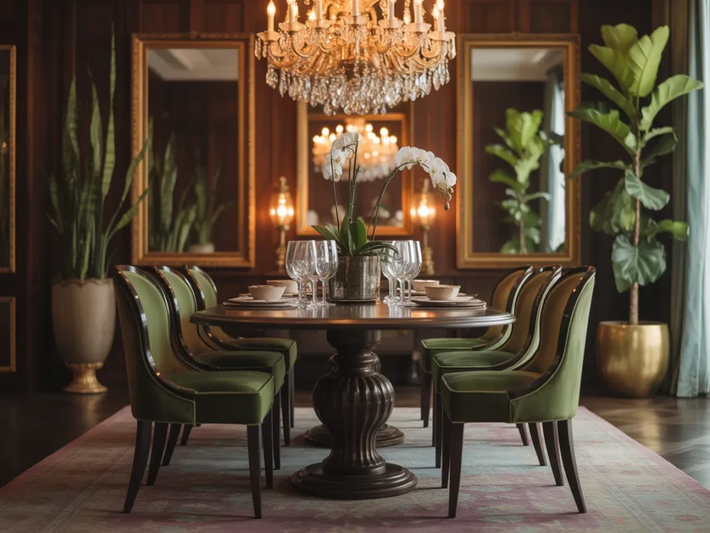 Elegant Crystal Chandelier Dining