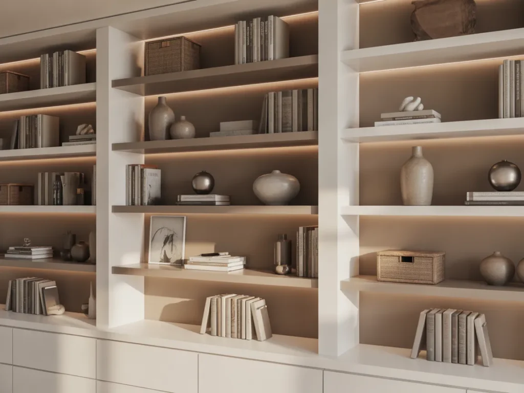 Built-In Wall Shelves for a Custom Look