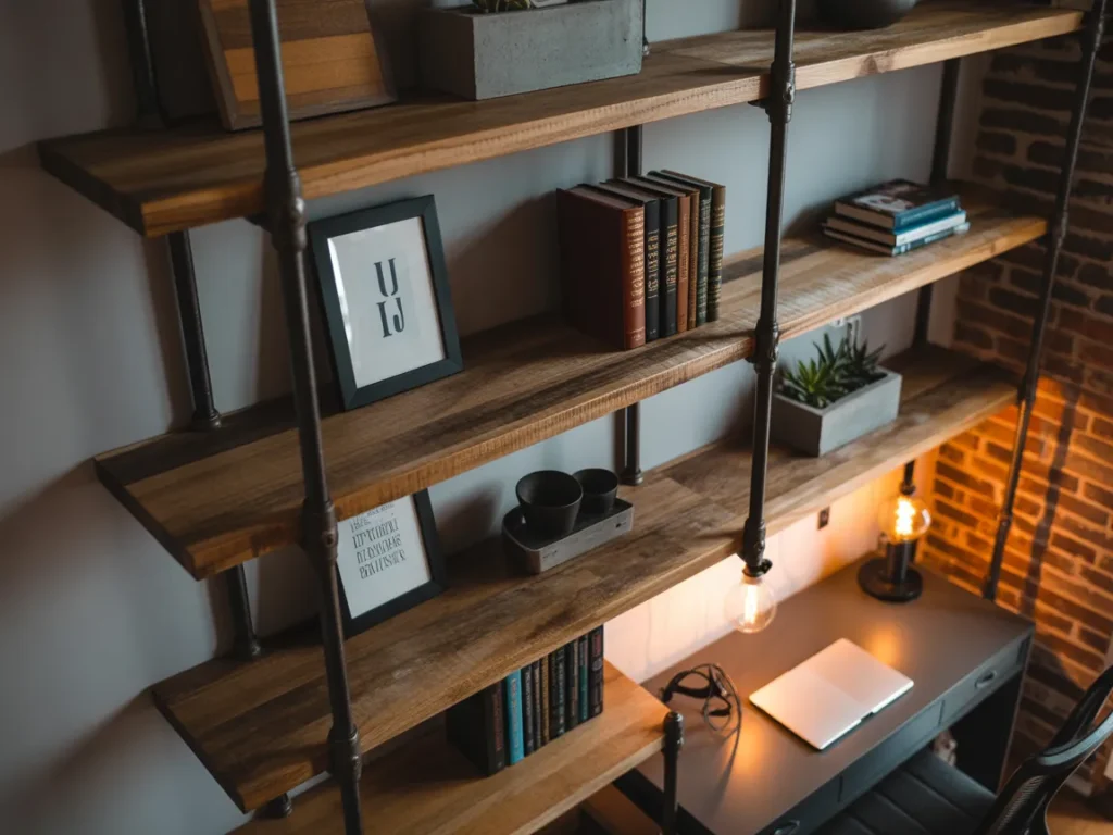 Industrial Pipe Shelving for Modern Edge