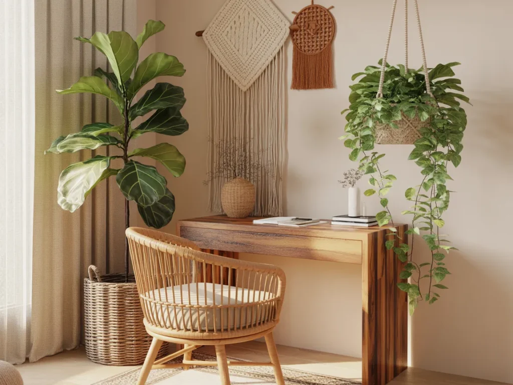 Boho Inspired Corner Workspace