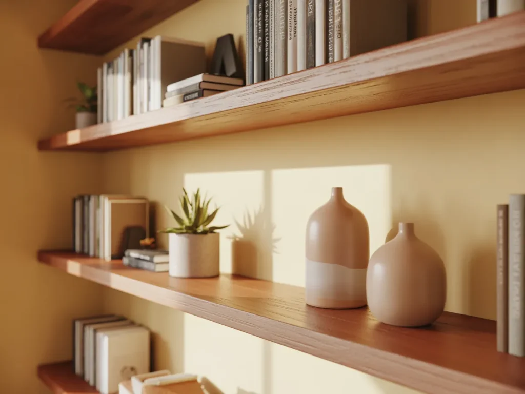 Wood Wall Shelves for Warm Aesthetic 