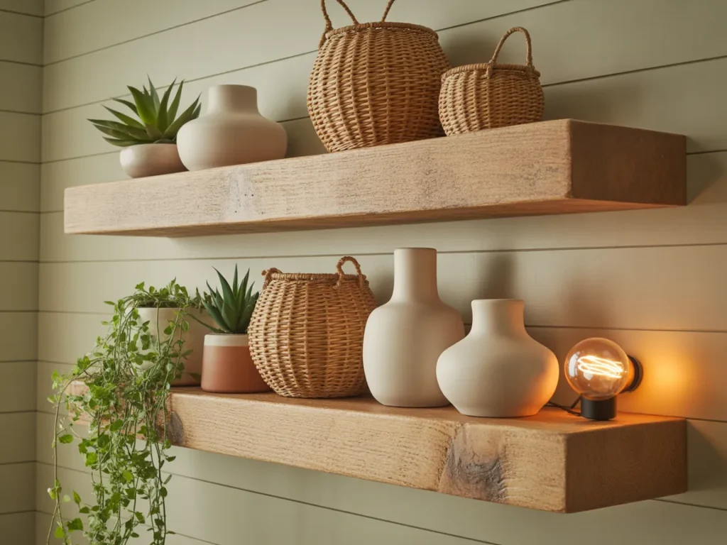 Wooden Rustic Display Shelves